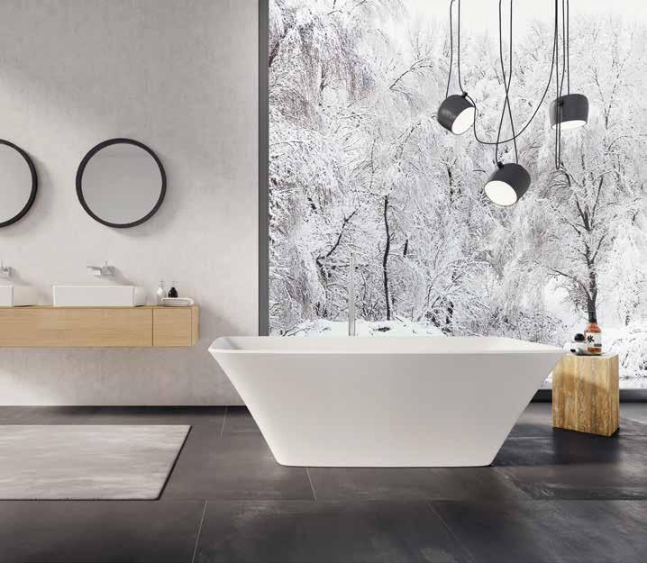 Boccelli SCULPTURED STONE FREESTANDING BATHS 1700x750mm 1800x800mm > Matte finish > Available in 1700 x 750mm and 1800 x 800mm > Weight: 120kg > Height: 550mm Width: 800mm