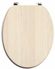 32 WOODSEAT005 Wood Grain White Vinyl Wrapped Toilet Seat, Soft Close, Top Fix