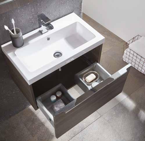 Muro Furniture Range WALL HUNG BATHROOM FURNITURE Muro Range Features The compact depth of the Muro wall hung collection makes it a perfect match for the average family bathroom.