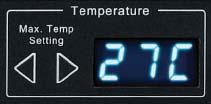 < 2.8 > Alarm Temperature Setting How to set alarm temperature : Hold Press for 5 seconds. button to set the alaram temperature. The alarm temp. can be set either by these buttons or software.