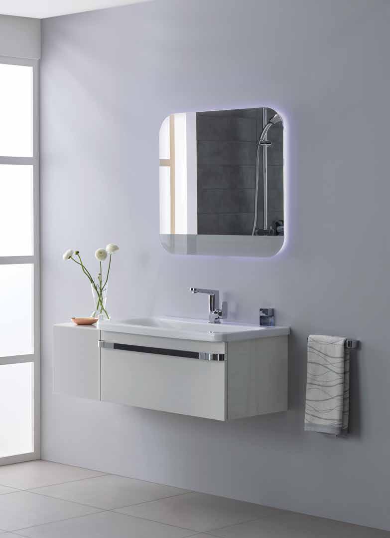 The choice of basins, furniture and accessories provides complete