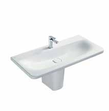 80 edge, one tap hole (each) To be used with furniture basin unit R4305 See furniture compatibility matrix on page 44/45 Space saving Idealflow hidden overflow supplied with basin unit Semi-pedestal