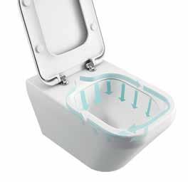 Unlike typical flush systems, Aquablade covers every inch of the ceramic, keeping the toilet bowl immaculately clean.