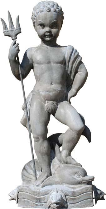 A lead figure of Neptune by Wheeler Williams (American, 1897-1972), numbered and signed Neptune, No. 40, Wheeler Williams 1939.