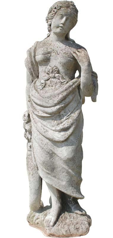 An English carved stone statue of Ceres, circa 1780.
