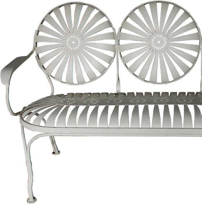An early 20th century steel-sprung three seater sofa seat after designs by François