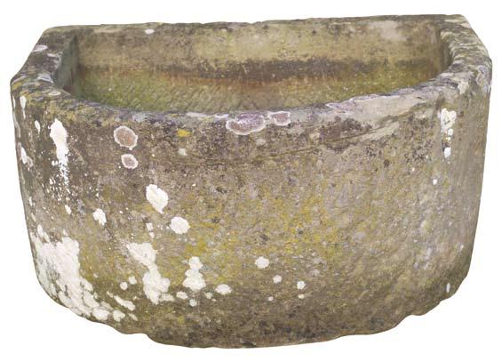 An 18th century sandstone D-end trough Height 1