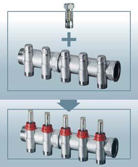 To completely fill the heating circuits it is necessary to close each valve on the return manifold and then open them one by one.
