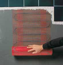 Ideal as direct underfloor heating for embedding in tile adhesive or filler underneath the top floor. Minimum construction height including tiles is 15 mm.