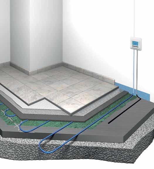 T2BLUE: THE FLEXIBLE UNDERFLOOR HEATING CABLE T2BLUE T2Blue 10 W/m Low profile. In screed/concrete/levelling compound, directly below the floor finish. Suitable for installation in milled grooves.