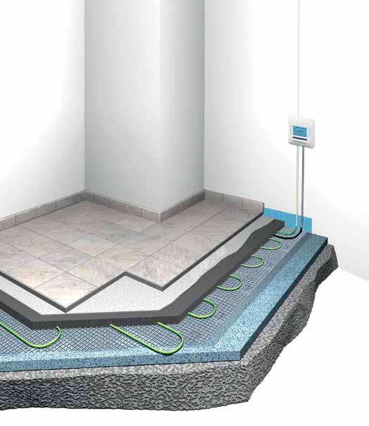 Ideal floor heating system for additive comfort heating in newly constructed buildings.