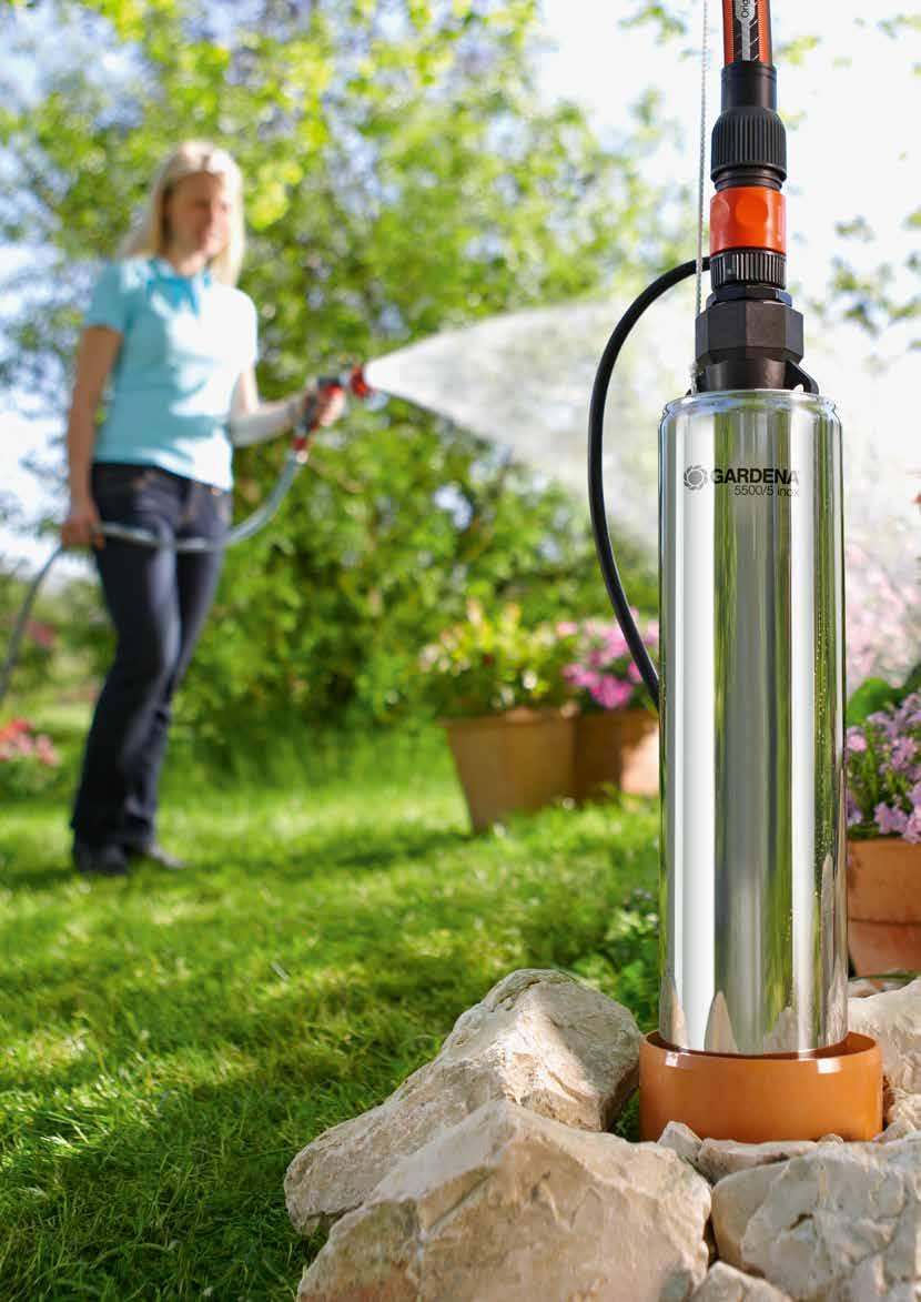GARDENA pump systems If you are looking for a convenient way to use rain water, then you need a pump that provides reliable pressure. After all, your garden should always be watered evenly.