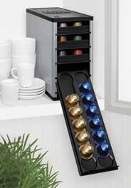 of choice Non-skid rubber feet hold organizer securely in place Durable ABS plastic is easy to clean with a damp cloth Black and silver colours complement any kitchen decor Multiple units can be