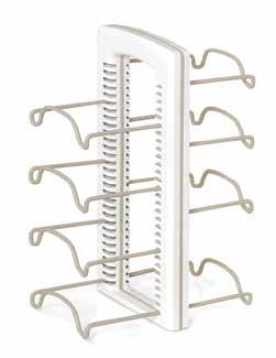This unique organizer includes eight adjustable wire holders that can be positioned to