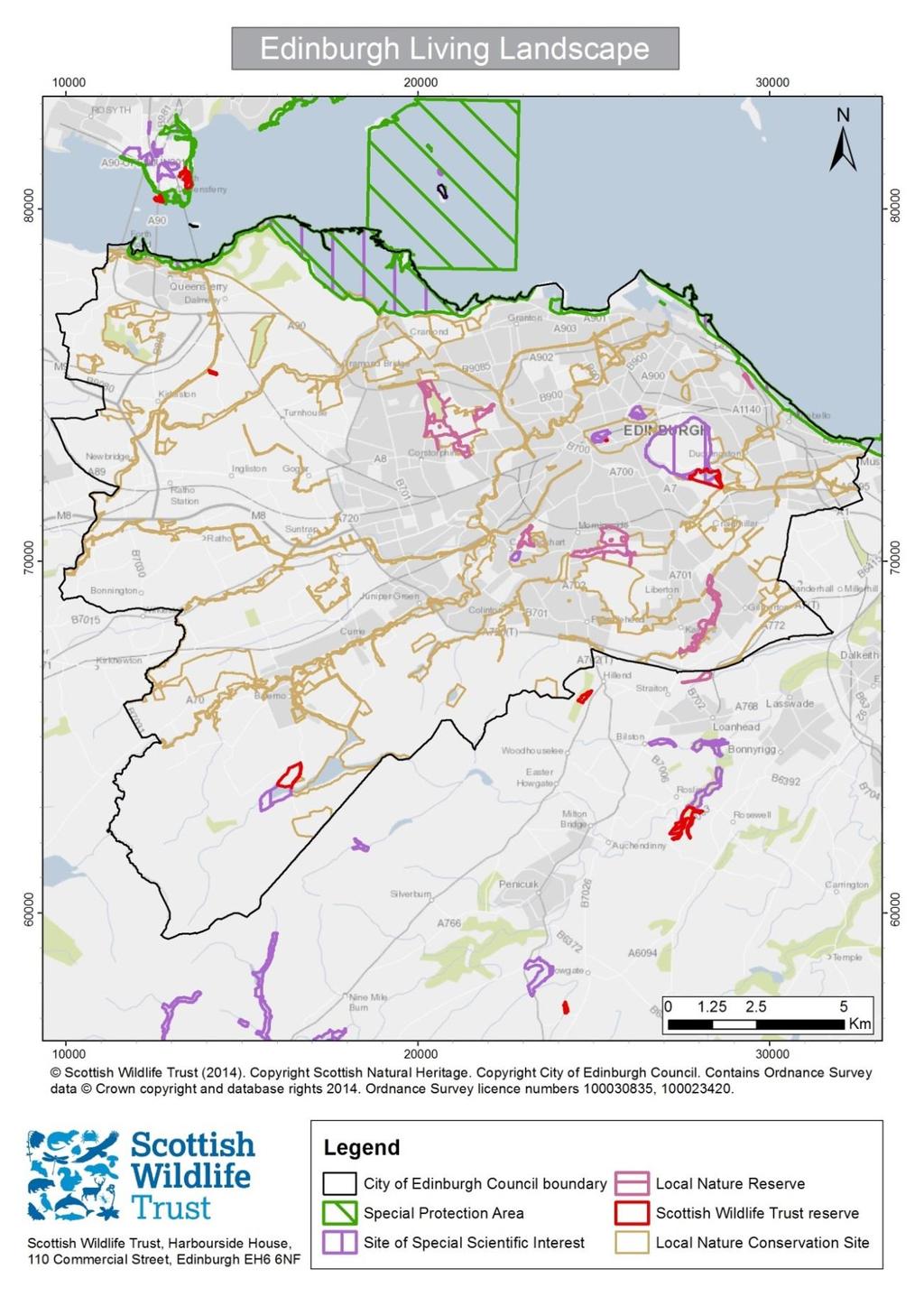 Appendix 1 Map showing Edinburgh Living Landscape boundary (in black) and areas of statutory and non- statutory greenspace (note that the boundaries