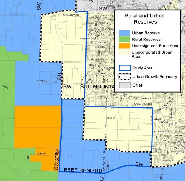 Urban-Rural Reserves In order to determine the appropriate long-term boundaries of future urban growth for the entire Portland Metro region, a major planning effort was launched in 2007 to identify