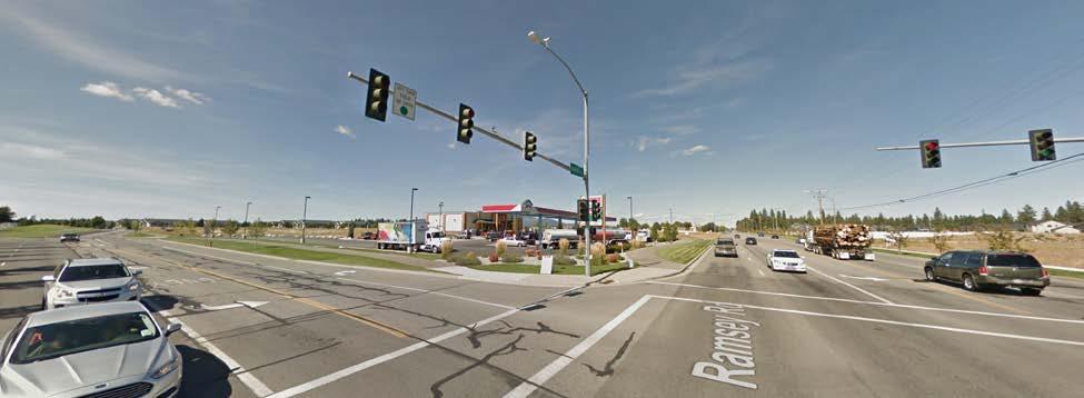 Looking NW toward subject property & Maverick gas station from intersection: Evaluation: The Planning Commission must determine, based on the information before them, whether or not the design and