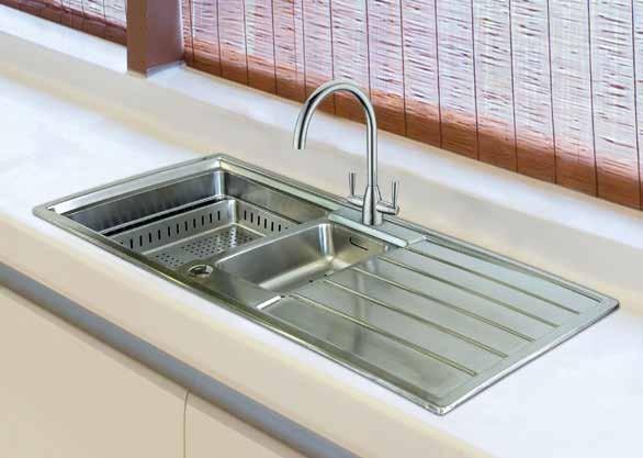 10 Pearl Inset Sink 150 This modern day sink in a satin stainless effect offers you looks and practicality