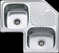 Inset Range of Sinks 11 Double Bowl Single Drainer One Tap Hole