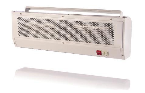 Space Heating Maestro Air Curtain 3.0 kw p. 88 Usage Over door fan heater designed for installation above doorways to reduce heat loss from buildings such as shops, restaurants and offices.