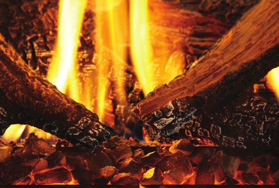 FEEL THE REALISM Flame, glow and logs come together for an immersive experience.