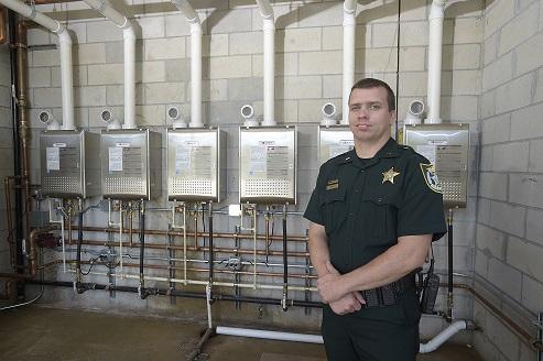 replacing faulty boilers with Noritz NCC1991 tankless water heaters, Indian River County Jail in Florida guaranteed its 400 inmates constant, on-demand hot water and saved nearly $50,000 over