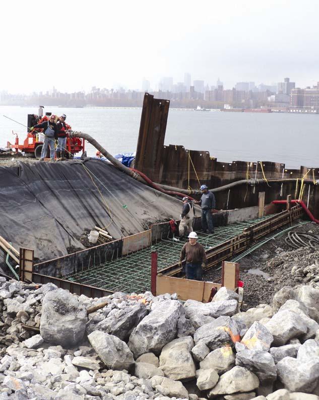 Construction of the new WNYC Transmitter Park on the East River, Brooklyn GOAL 7