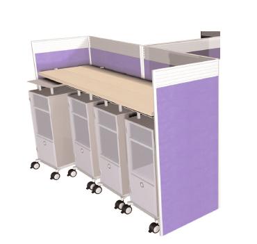 The vertical office form provides a touch down area for nomadic workers and provides essential services such as light, power, security and storage.