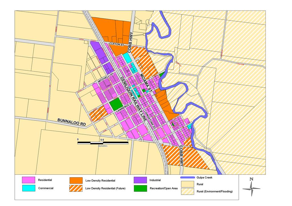 CHAPTER 6 STRATEGIC LAND USE PLAN Mathoura Structure Plan Existing largely undeveloped low density residential area. Alternative locations required to create opportunities for new residents.
