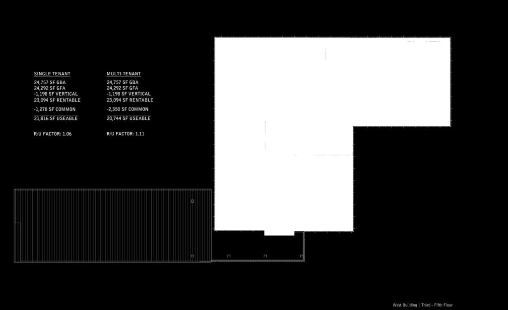 Hypothetical Full Floor Plan / West Building 31 PERIMETER WINDOW OFFICES
