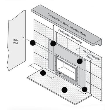 Gas Fireplace Inserts Specification Fireplace Inserts DVS GSR DVL GSR Specifications The dimensions and clearances on this page are for reference only.