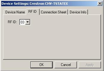 infinet EX Thermostat Crestron CHV-TSTATEX C2Net Device, Slot 8 2. If additional CHV-TSTATEX devices are to be added, repeat step 1b for each device.