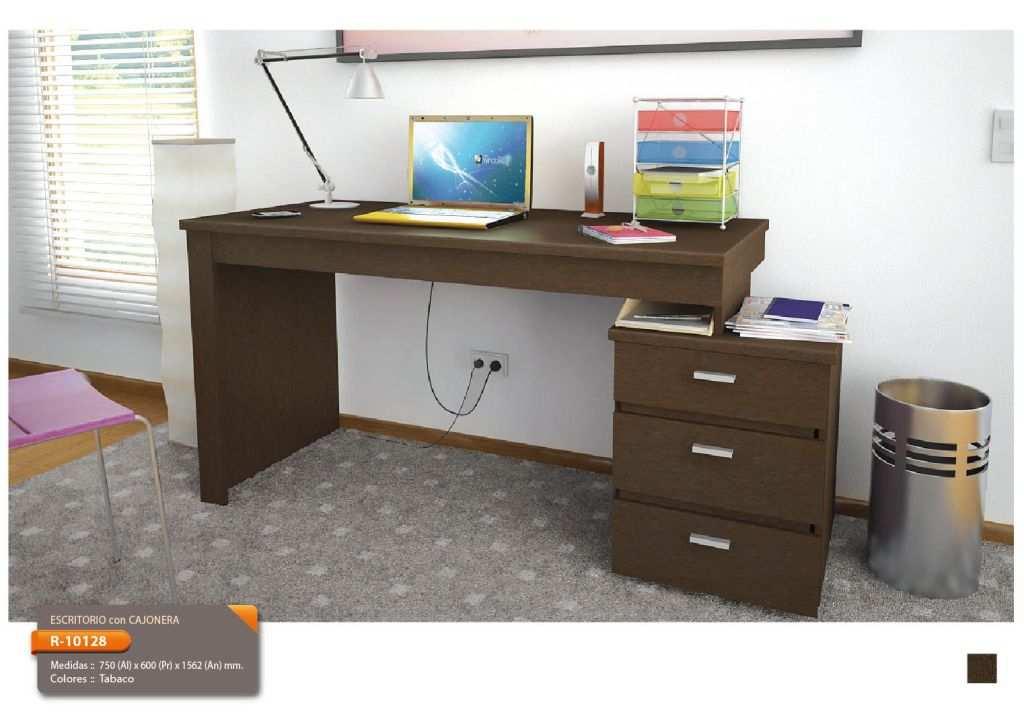 with chest of drawers, desk lid; melamine drawers of 25mm.