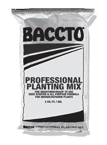 Item # Description Size Qty/Pallet U/M Price* 12-6017D BACCTO Bark 1000 Professional Planting Mix 2 cubic foot loose-filled bag 50 Pallet $560.