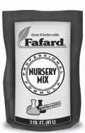 MEDIA Fafard CONTAINERS EQUIPMENT COVERINGS STRUCTURES Heavyweight Growing Media Fafard 3 Mix Coarsely textured, bark-based mix with excellent drainage ideally suited for use in bedding plants,