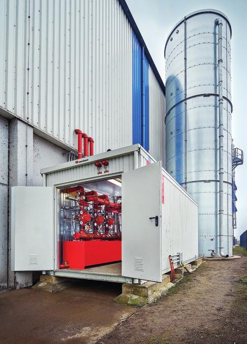Case Study Tönsmeier Rosenbauer Protection and safety around the clock. At Oppin there are three extinguishing areas. For one the general delivery hall, which is used for pre-storage.