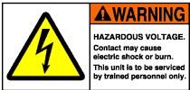 INTRODUCTION (Continued): The following symbols and warning labels appear on the unit and in the instruction manual. The table below provides an explanation of each one.