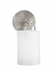 ONE-LIGHT WALL SCONCE Dimensions: 5"W x 10-1/4"H, extends 6-1/4" Product Code: MIRMLED1LGT