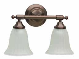 ONE-LIGHT WALL SCONCE Dimensions: 6-1/4"W x 10"H, extends 7-5/8" Product Code: MIRBRKW1LGT TWO-LIGHT WALL BATH BRACKET Dimensions: 15"W x 10"H,