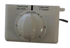 The OFF position is reached by turning hard counterclockwise past the click. The reference point is shown with at indicator sticker beside the knob. Start-up: The unit is ready to run as shipped.