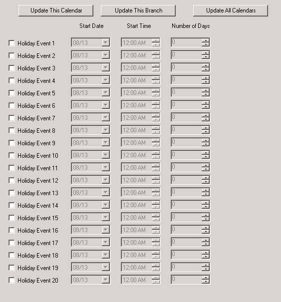 SECTION 6 USER INTERFACE FORM 100.50-NOM6 Holiday Schedule The holiday schedule can only be programmed using the Simplicity PC software under the HOLIDAY SCHEDULE tab. There are 20 holiday schedules.