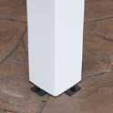 Pressure-treated wood 6x6 posts sleeved in white vinyl with decorative base and capital.