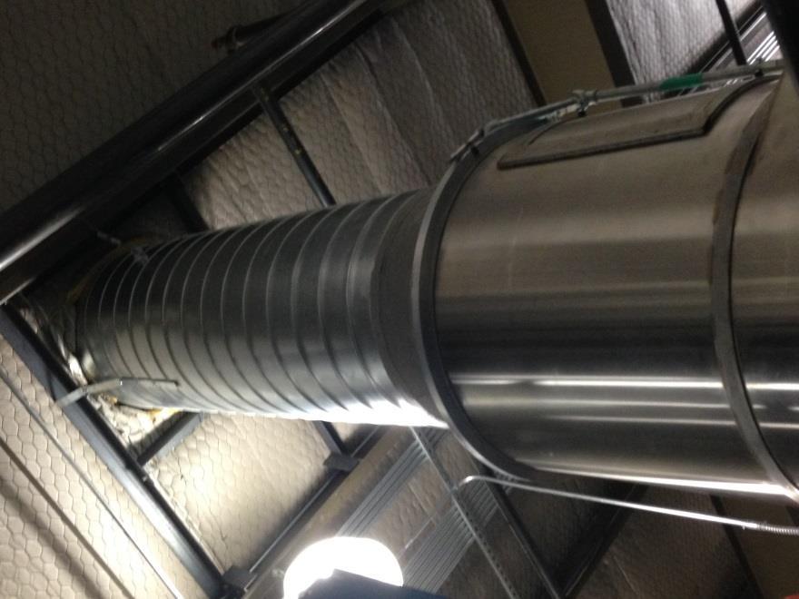 Air Inlet and Exhaust Duct should be 24 inches round or equivalent with a minimum of turns.