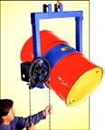 Lift, move, and pour a drum with your hoist or crane Rotate drum 3600 in either direction Models with MORcinchTM Drum Handling System (page 3) accept options for handling a plastic drum, fiber drum,