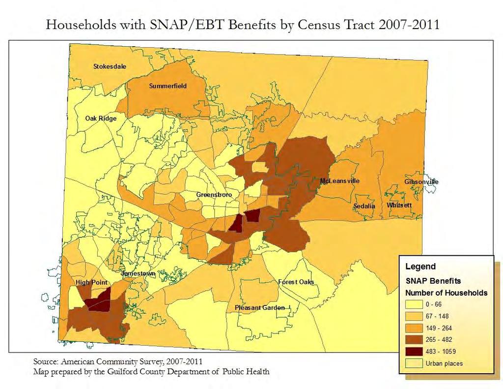 Food desert census tracts tend to have larger