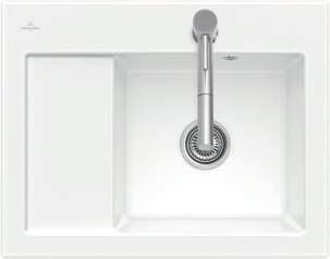 SUBWAY 45 COMPACT Available with bowl on the right or left-hand side For surface-mounted installation Minimum width of undersink cabinet: 45 cm Compatible with all soap dispensers on page 86 BUILT-IN