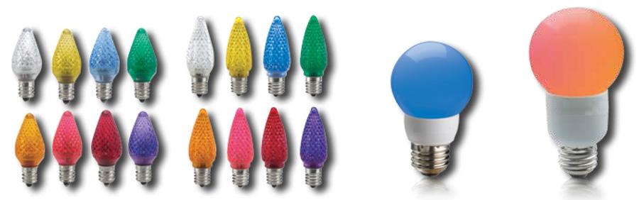 Decorative C7, C9, G16, G19 C7 & C9 s are a true retrofit for their incandescent lamp counterparts Globes have decorative shape and can be used with a waterproof socket in wet locations Ideal for