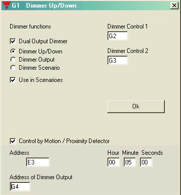 2.3.3. Dimmer functions Function: Setting up Dimmers for both the simple Dim up/down to the more complex scenarios.