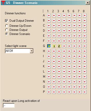 Step 2 Select a Scenario function Once a set of Dimmer controls is given, the Dimmer function "Dimmer scenario" is available.