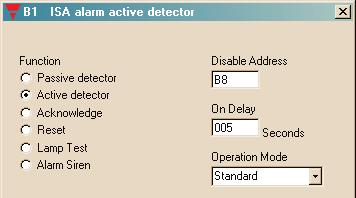 If a contact is activated during resetting, the system triggers off a new alarm When this object is configured, the operation mode Standard is automatically selected.